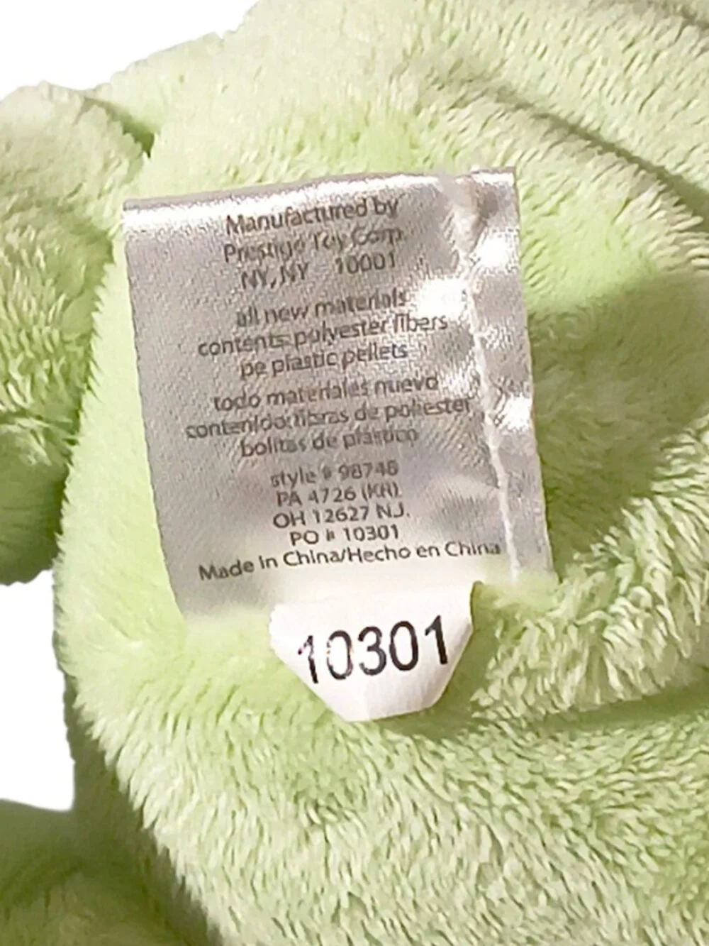 Just One Year Carter's Green & Blue Frog Lovey Plush Stuffed Beanbag Toy 9